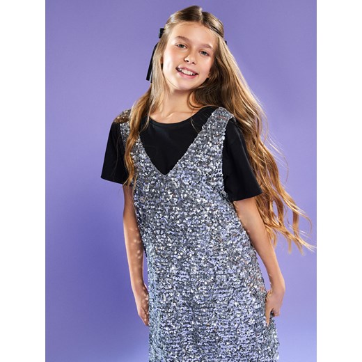 Sinsay - Komplet: sukienka i koszulka - wielobarwny Sinsay 152 (11-12 l) Sinsay