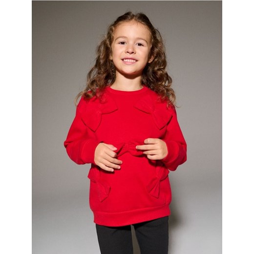 Sinsay - Bluza crewneck z ozdobnymi kokardami - czerwony - id: 284GQ-33X - marki Sinsay - 186773659 Sinsay - Bluza crewneck z ozdobnymi kokardami - czerwony ze sklepu Sinsay w kategorii Bluzy dziewczęce - zdjęcie 186773659