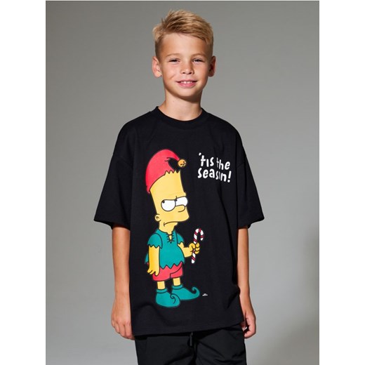 Sinsay - Bawełniana koszulka z nadrukiem The Simpsons - czarny ze sklepu Sinsay w kategorii T-shirty chłopięce - zdjęcie 186773746