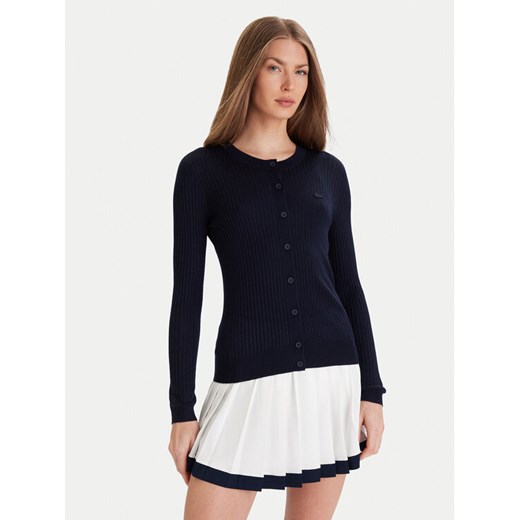 Lacoste Kardigan AF4141 Granatowy Slim Fit ze sklepu MODIVO w kategorii Swetry damskie - zdjęcie 186773816