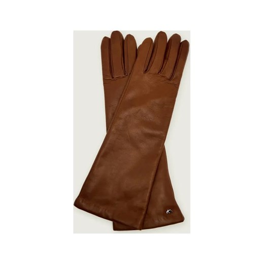 Weekend MaxMara Skórzane rękawiczki SENAPE | z dodatkiem wełny ze sklepu Gomez Fashion Store w kategorii Rękawiczki damskie - zdjęcie 186774319