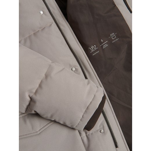 Reserved - Pikowana parka z kapturem - beżowy Reserved L Reserved