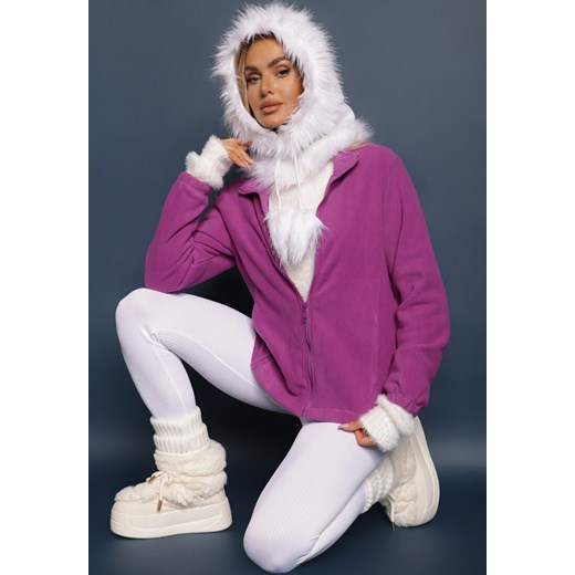Fioletowy Casualowy Polar Dannira ze sklepu renee.pl w kategorii Bluzy damskie - zdjęcie 186775538