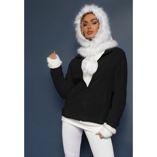 Czarny Casualowy Polar Dannira ze sklepu renee.pl w kategorii Bluzy damskie - zdjęcie 186775548