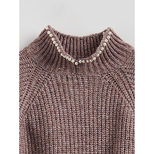 Reserved - Sweter z metalizowaną nicią - jasnofioletowy Reserved M Reserved
