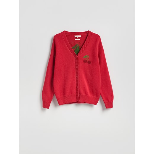 Reserved - Kardigan z wełną - bordowy ze sklepu Reserved w kategorii Swetry damskie - zdjęcie 186775705