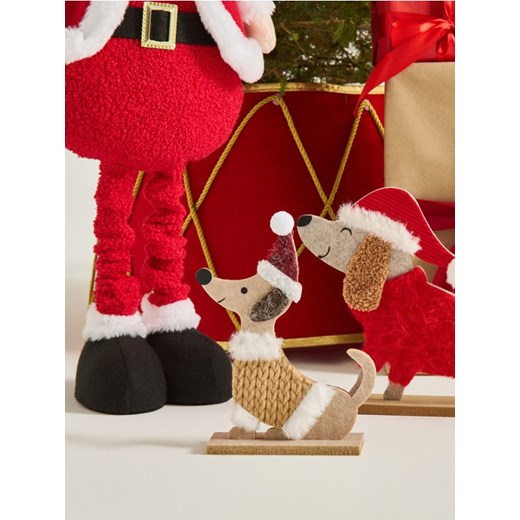 Sinsay - Dekoracja świąteczna w kształcie pieska - bordowy ze sklepu Sinsay w kategorii Dekoracje bożonarodzeniowe - zdjęcie 186776209