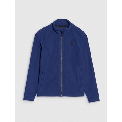 Chłopięcy polar rozpinany bez kaptura 4F 4FJWSS25TFLEM387 - niebieski ze sklepu Sportstylestory.com w kategorii Bluzy chłopięce - zdjęcie 186776265