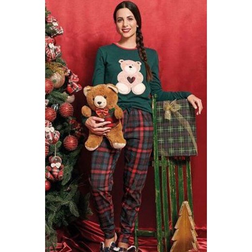 Świąteczna piżama damska zielona BABBY, Kolor zielony-wzór, Rozmiar L, Sorbetto ze sklepu Primodo w kategorii Piżamy damskie - zdjęcie 186776848