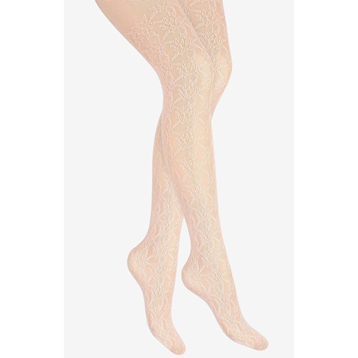 Marilyn rajstopy kabaretki z żakardowym wzorem białe Charly Z11, Kolor biały, Rozmiar 1/2, Marilyn ze sklepu Intymna w kategorii Rajstopy - zdjęcie 186777245