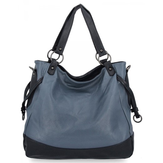 Uniwersalna Torebka Damska XL firmy Hernan HB982 Jasno Niebieska/Granatowa ze sklepu PaniTorbalska w kategorii Torby Shopper bag - zdjęcie 186777967