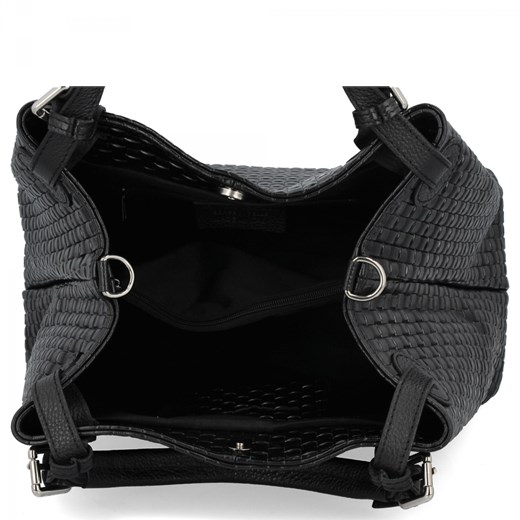 Modna Torebka Skórzana Shopper Bag 2269-J Czarna Other One Size wyprzedaż PaniTorbalska