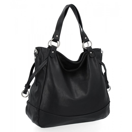 DUPLIKAT: Uniwersalna Torebka Damska XL firmy Hernan HB982 Czarna ze sklepu PaniTorbalska w kategorii Torby Shopper bag - zdjęcie 186778098