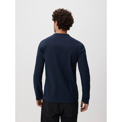 Reserved - Bawełniany longsleeve slim - granatowy Reserved M Reserved