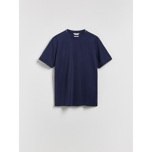 Reserved - T-shirt regular z bawełny - granatowy - id: 516EX-95X - marki Reserved - 186779706 Reserved - T-shirt regular z bawełny - granatowy ze sklepu Reserved w kategorii T-shirty męskie - zdjęcie 186779706