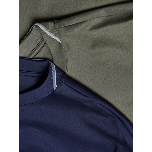 Reserved - T-shirt regular z bawełny - granatowy Reserved S Reserved