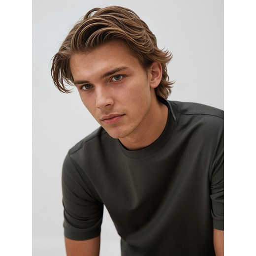Reserved - T-shirt regular z bawełny - jasny zielony - id: 516EX-97X - marki Reserved - 186779709 Reserved - T-shirt regular z bawełny - jasny zielony ze sklepu Reserved w kategorii T-shirty męskie - zdjęcie 186779709