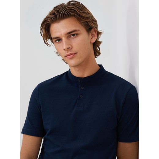 Reserved - Koszulka polo regular ze stójką - granatowy ze sklepu Reserved w kategorii T-shirty męskie - zdjęcie 186779848