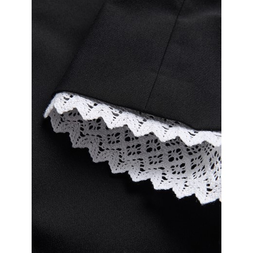 Reserved - Szorty z ozdobną wstawką - czarny Reserved S Reserved