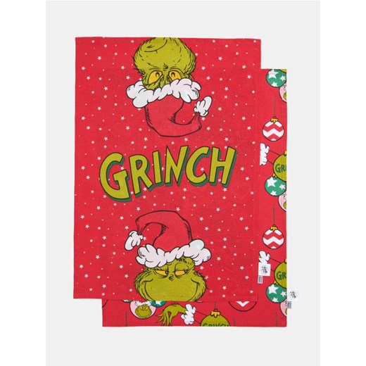 Sinsay - Ścierki kuchenne 2 pack Grinch - czerwony ze sklepu Sinsay w kategorii Fartuchy kuchenne - zdjęcie 186780947