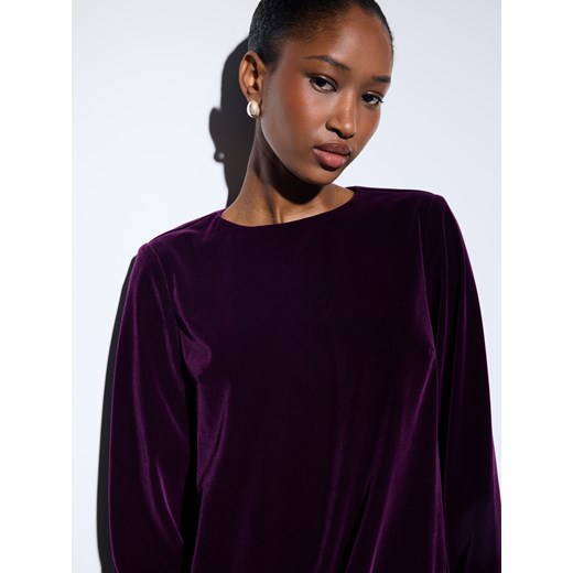 Mohito - Welurowa bordowa sukienka mini - kasztanowy Mohito 38 Mohito