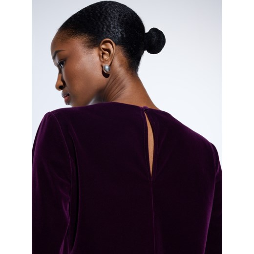 Mohito - Welurowa bordowa sukienka mini - kasztanowy Mohito 34 Mohito