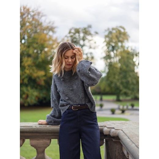 Reserved - Sweter z ozdobnymi aplikacjami - szary ze sklepu Reserved w kategorii Swetry damskie - zdjęcie 186781605