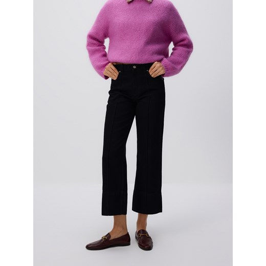 Reserved - Jeansy straight z przeszyciami - czarny ze sklepu Reserved w kategorii Jeansy damskie - zdjęcie 186781658