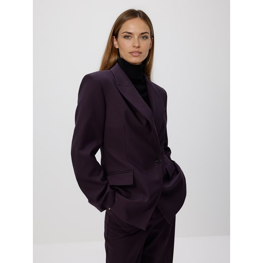 Reserved - Marynarka z wiskozą - fioletowy ze sklepu Reserved w kategorii Marynarki damskie - zdjęcie 186781806
