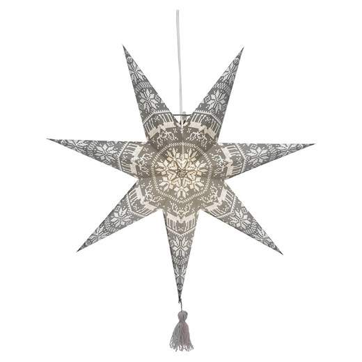 STAR Trading Papierowa gwiazdka w kolorze szaro-białym - Ø 60 cm - id: 3755816 - marki Star Trading - 186782396 STAR Trading Papierowa gwiazdka w kolorze szaro-białym - Ø 60 cm ze sklepu Limango Polska w kategorii Oświetlenie - zdjęcie 186782396