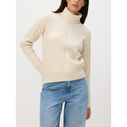 Reserved - Sweter z warkoczowym splotem - kremowy ze sklepu Reserved w kategorii Swetry damskie - zdjęcie 186782966