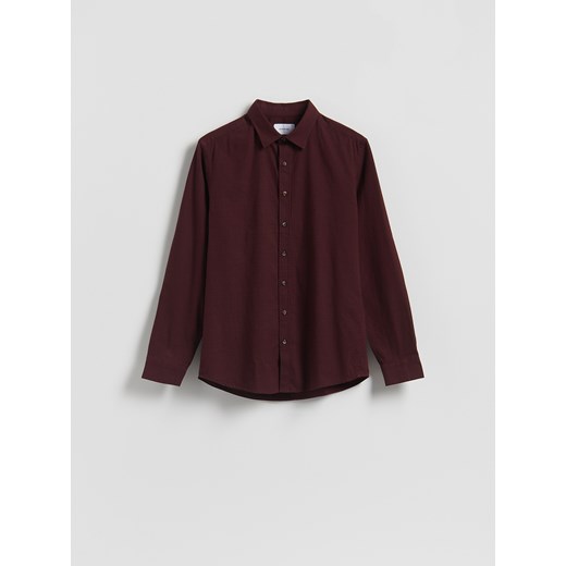Reserved - Bawełniana koszula regular fit - bordowy ze sklepu Reserved w kategorii Koszule męskie - zdjęcie 186783166