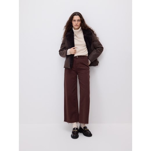 Reserved - Jeansy wide leg z wysokim stanem - brązowy - id: 593HV-83J - marki Reserved - 186783438 Reserved - Jeansy wide leg z wysokim stanem - brązowy ze sklepu Reserved w kategorii Jeansy damskie - zdjęcie 186783438