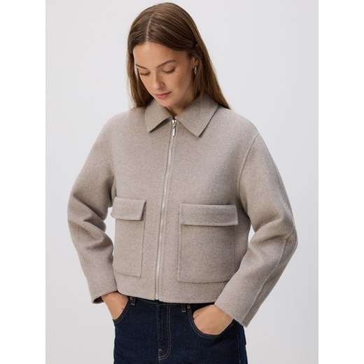 Reserved - Kurtka z wełną - beżowy ze sklepu Reserved w kategorii Kurtki damskie - zdjęcie 186783799