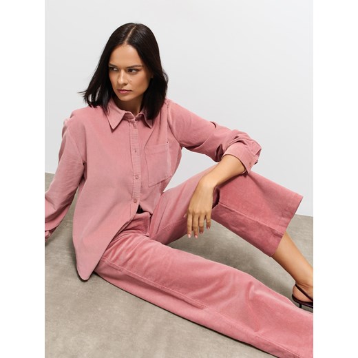 Mohito - Sztruksowe spodnie - pastelowy różowy ze sklepu Mohito w kategorii Spodnie damskie - zdjęcie 186785137