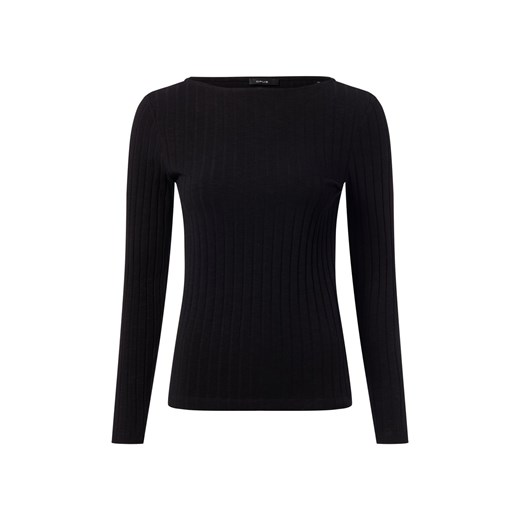 Opus Damska koszulka z długim rękawem - Sovke Kobiety Bawełna czarny jednolity ze sklepu vangraaf w kategorii Bluzki damskie - zdjęcie 186785376