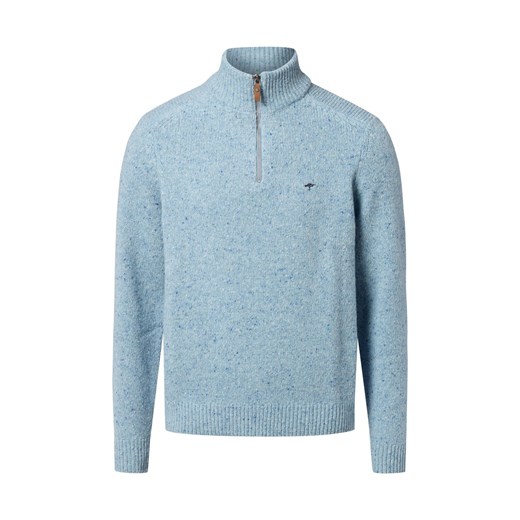 Fynch-Hatton Męski wełniany sweter z zawartością alpaki Mężczyźni Wełna jasnoniebieski marmurkowy ze sklepu vangraaf w kategorii Swetry męskie - zdjęcie 186785378