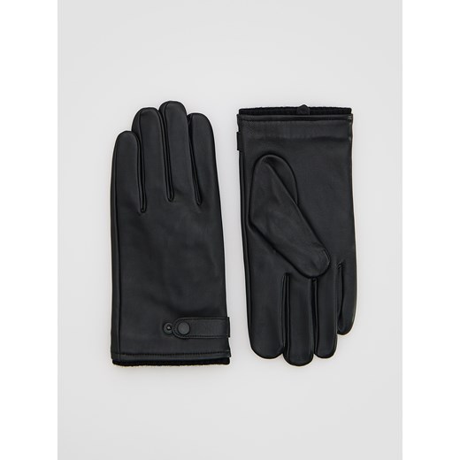 Reserved - Skórzane rękawiczki - czarny - id: 005FE-99X - marki Reserved - 186785518 Reserved - Skórzane rękawiczki - czarny ze sklepu Reserved w kategorii Rękawiczki męskie - zdjęcie 186785518