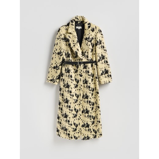 Reserved - Płaszcz ze sztucznego włosia - wielobarwny ze sklepu Reserved w kategorii Płaszcze damskie - zdjęcie 186785557