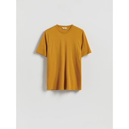 Reserved - T-shirt regular z wiskozą - bursztynowy ze sklepu Reserved w kategorii T-shirty męskie - zdjęcie 186785696
