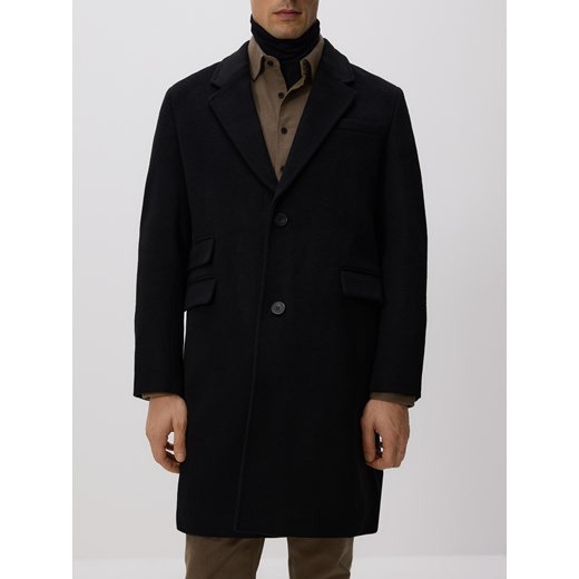 Reserved - Długi płaszcz z wełną - czarny ze sklepu Reserved w kategorii Płaszcze męskie - zdjęcie 186785795