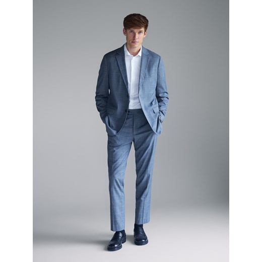 Reserved - Garniturowe spodnie z wiskozy - niebieski ze sklepu Reserved w kategorii Spodnie męskie - zdjęcie 186785875