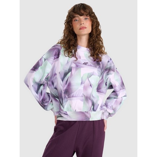 Damska bluza dresowa nierozpinana 4F  4FWAW25TSWSF2396 - multikolor ze sklepu Sportstylestory.com w kategorii Bluzy damskie - zdjęcie 186786176