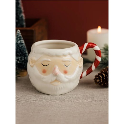 Sinsay - Świąteczny kubek dolomitowy z motywem Mikołaja - biały ze sklepu Sinsay w kategorii Kubki - zdjęcie 186787467