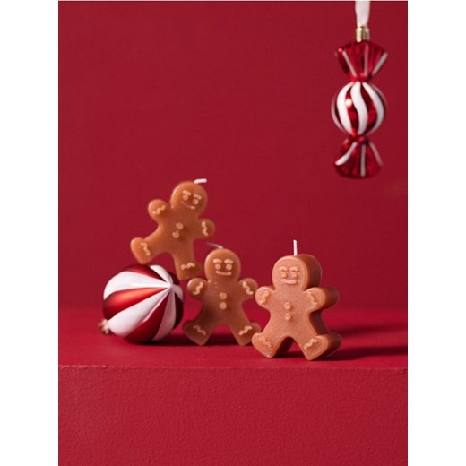 Sinsay - Świeczki w kształcie piernikowego ludzika 3 pack - beżowy ze sklepu Sinsay w kategorii Świece i dyfuzory - zdjęcie 186787585