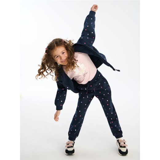 Sinsay - Spodnie jogger w kropki - czarny Sinsay 122 (6-7 l) Sinsay