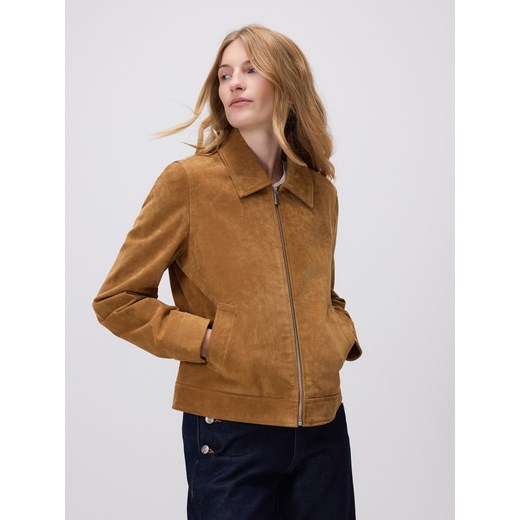 Reserved - Skórzana kurtka - bursztynowy ze sklepu Reserved w kategorii Kurtki damskie - zdjęcie 186788059
