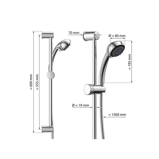 Schütte Zestaw prysznicowy &apos;&apos;Vital&apos;&apos; w kolorze srebrnym Schütte onesize okazja Limango Polska
