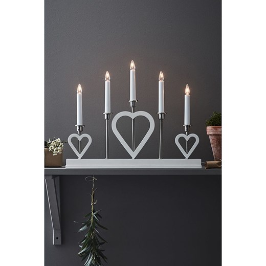 Marksljöd Lampa adwentowa "Melissa" w kolorze biało-srebrnym - 47 x 36 cm - id: 17823980 - marki Marksljöd - 186789519 Marksljöd Lampa adwentowa "Melissa" w kolorze biało-srebrnym - 47 x 36 cm ze sklepu Limango Polska w kategorii Dekoracje bożonarodzeniowe - zdjęcie 186789519