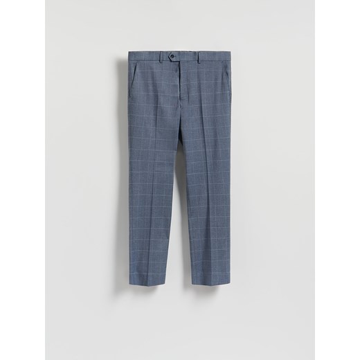 Reserved - Garniturowe spodnie z wiskozy - niebieski ze sklepu Reserved w kategorii Spodnie męskie - zdjęcie 186790695
